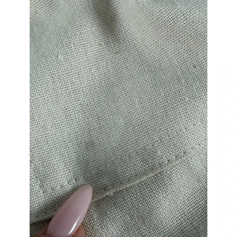 Per Se Shorts Ivory Tan‎ Linen Blend Women's Size Small Tie Elastic Coastal